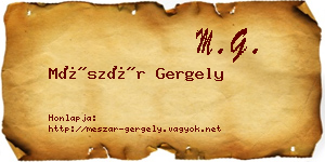 Mészár Gergely névjegykártya